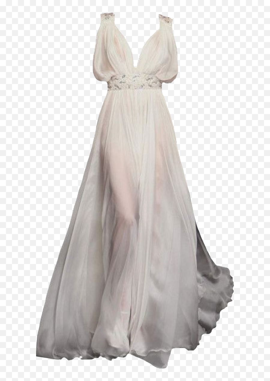 Dress Dresses White Grey Sticker - Long White Dresses Aesthetic Emoji,Emoji Dressing Gown