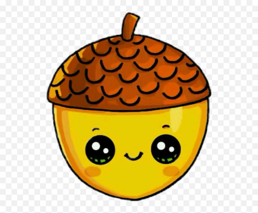 Acorn Cute Sticker - Dibujos De Bellotas Kawaii Emoji,Acorn Emoji