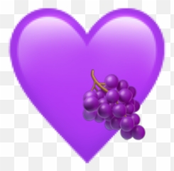 Violet Violeta Grape Uva Heart Corazon Emoji Freetoedit - Heart,Grape Emoji