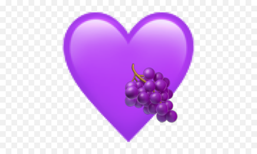 Violet Violeta Grape Uva Heart Corazon Emoji Freetoedit - Heart,Grape Emoji