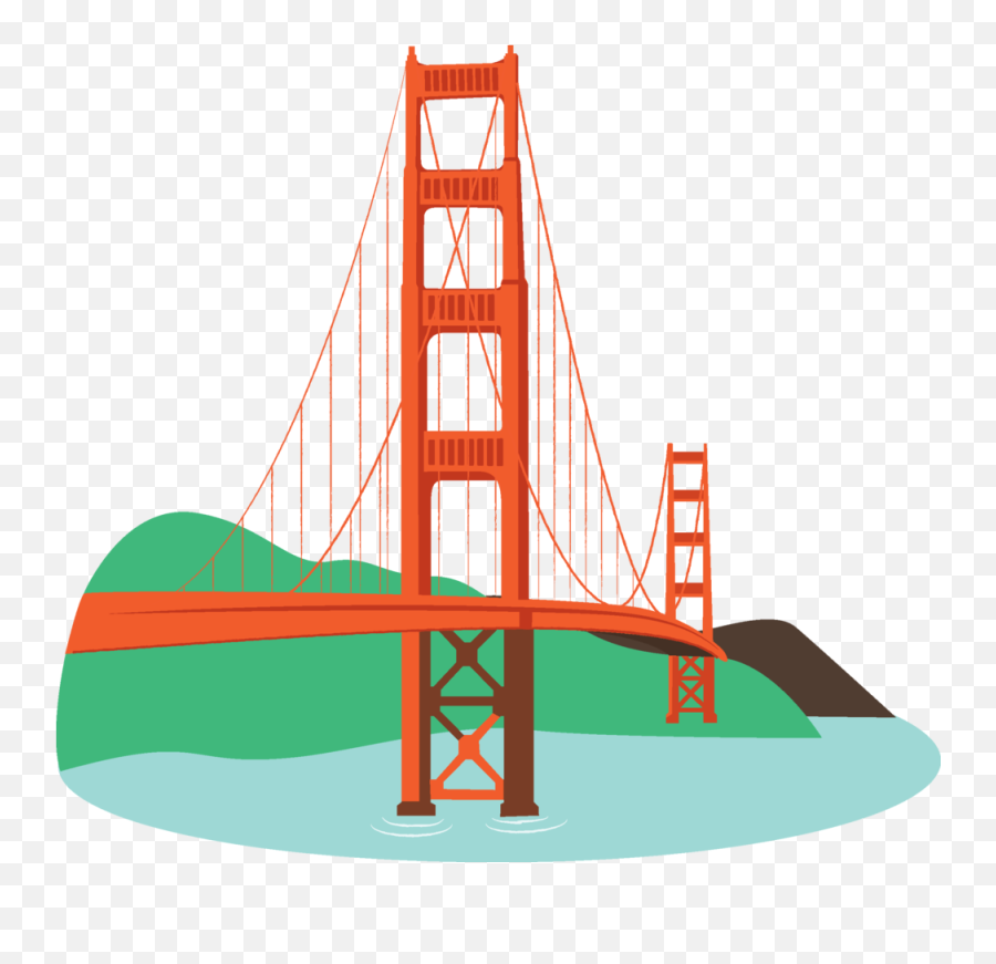 Image Of Bridges Clipart 0 Golden Gate Bridge Clipart Rare - Golden Gate Bridge Clipart Png Emoji,Bridge Emoji