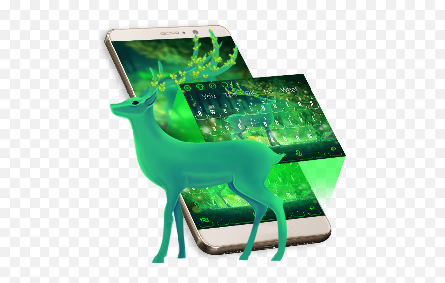 Green Dream Deer Keyboard For Android - Reindeer Emoji,Deer Emoji