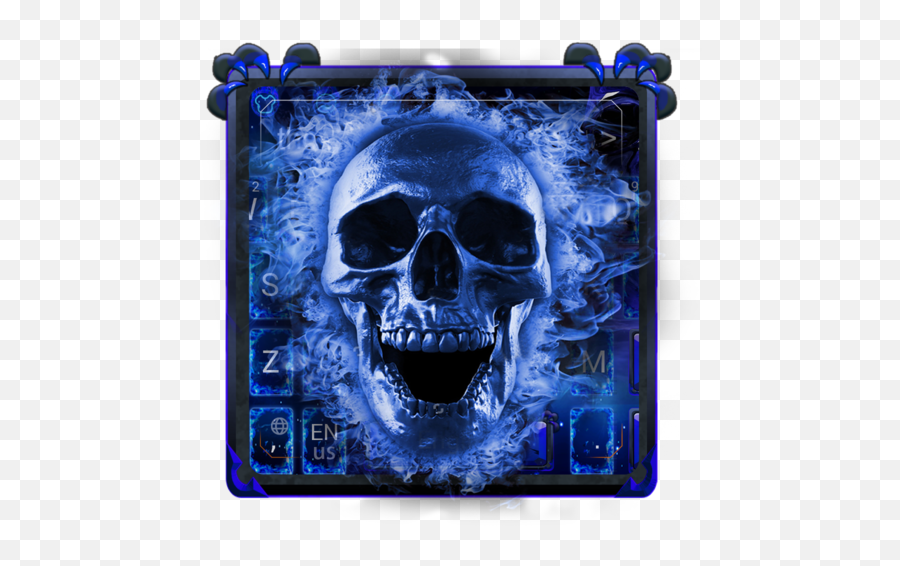 Blue Fire Skull Keyboard U2013 Apps On Google Play - Blue Fire Skull Png Emoji,Exasperated Emoji