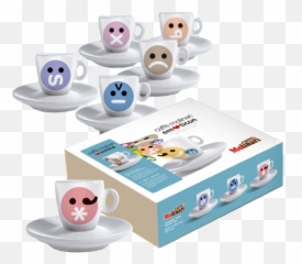 Molinari Emoticons espresso cups inc saucer 6pcs - Caffe Emoji