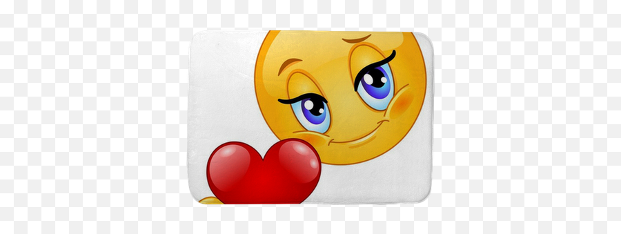 Emoticon Giving Heart Bath Mat U2022 Pixers - We Live To Change Love Emoji Dp For Whatsapp,Emoticon For Heart