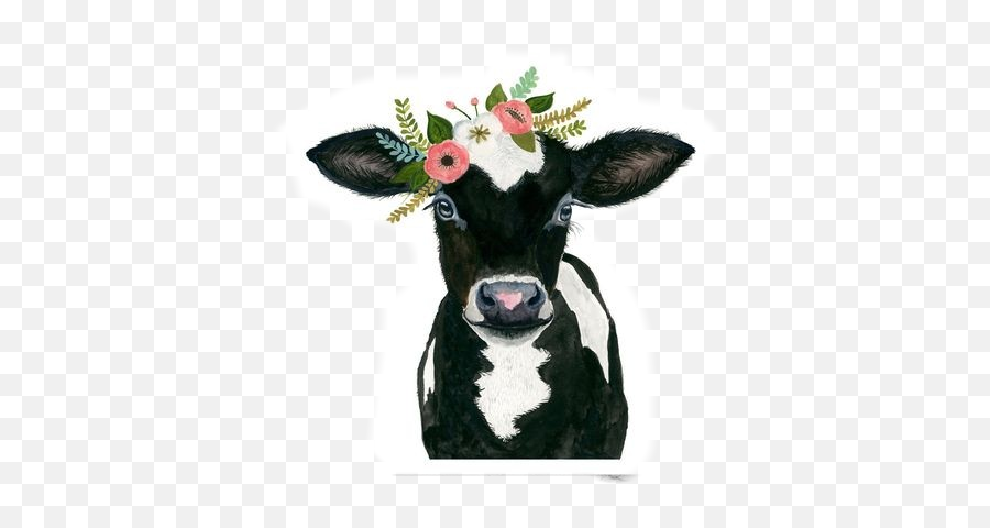 Cows Sticker Challenge On Picsart - Baby Cow Paintings Emoji,Cow Coffee Emoji
