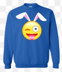 Download Tongue Out Winking Emoji Easter Bunny Ears Tee - Smiley,Easter Emoji