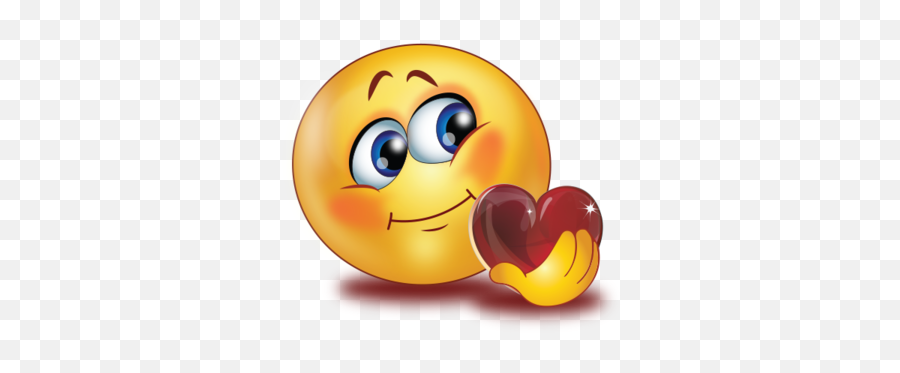 Shy Big Glossy Red Heart Emoji - Transparent Background Sad Emoji Gif,Emojis Facebook