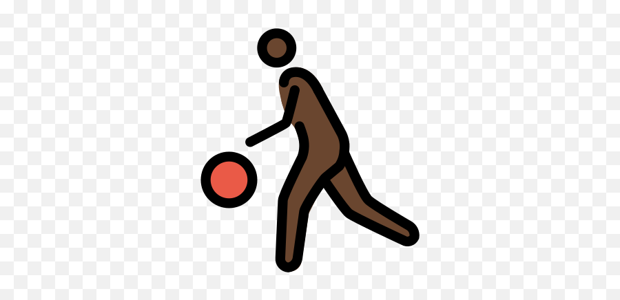 U200d Man Bouncing Ball Dark Skin Tone Emoji - Dibujo De Una Persona Botando El Balón,Bowling Ball Emoji