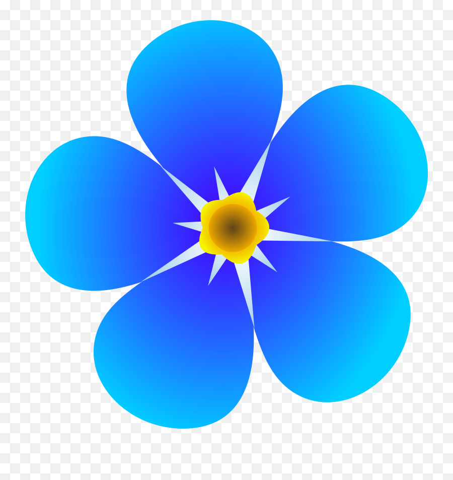 Blue Flower Png Download Free Clip Art - Spring Flower Clipart Emoji,Blue Flower Emoji