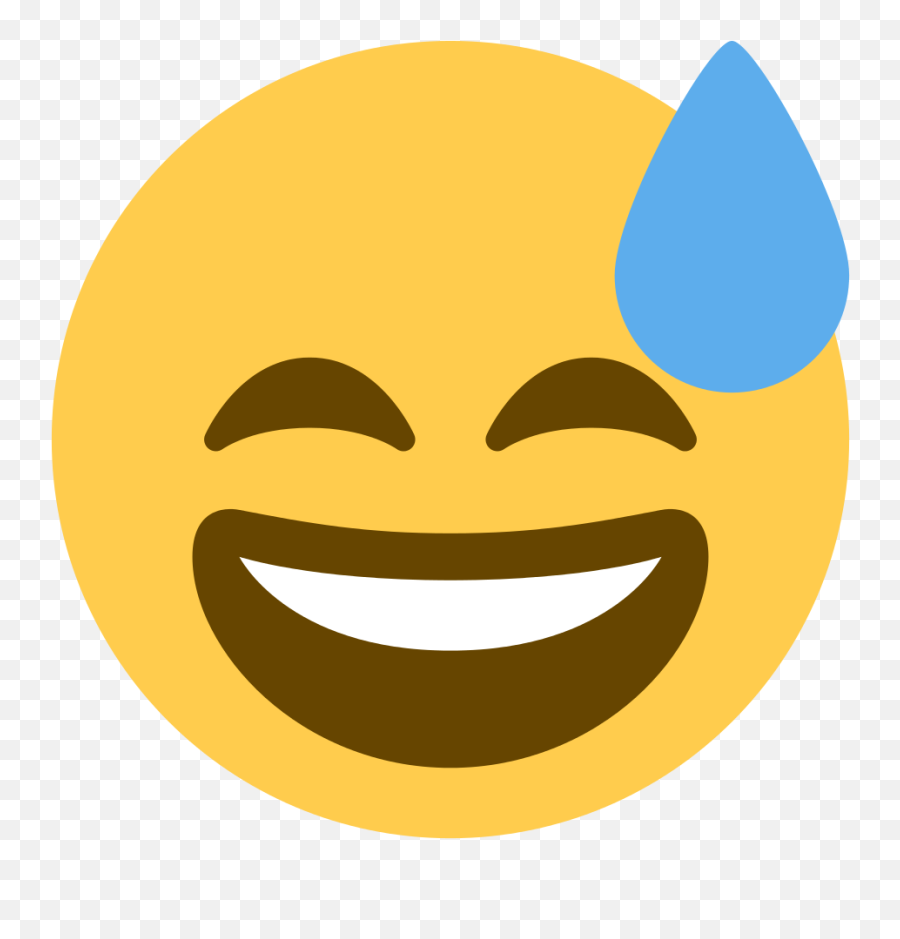 Twemoji 1f605 - Sweat Smile Emoji Png,Sweat Emoji - free transparent ...