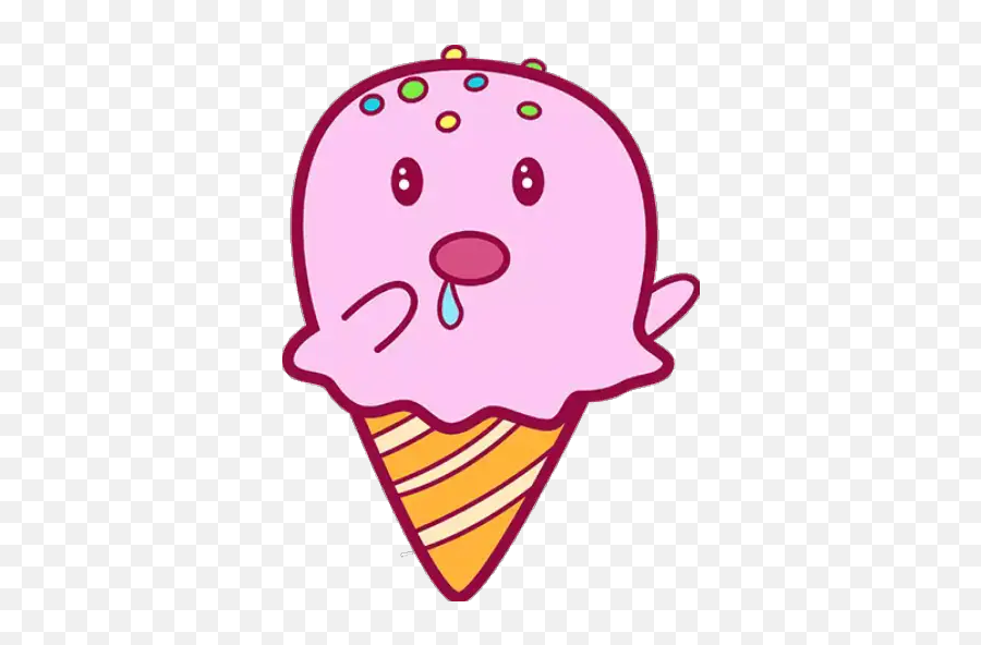 Ice Cream Emoji Stickers For Whatsapp - Crying Ice Cream Cone,Cream Emoji