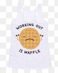 Working Out Is Waffle Racerback Tank - Active Tank Emoji,Waffle Emoticon