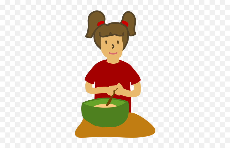 Girl With Mixing Bowl - Person Mixing Bowl Clipart Emoji,Happy Birthday Emoji Copy And Paste