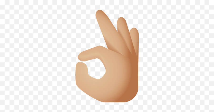 Ok Hand Medium Light Skin Tone - Sign Language Emoji,Ok Hand Emoji