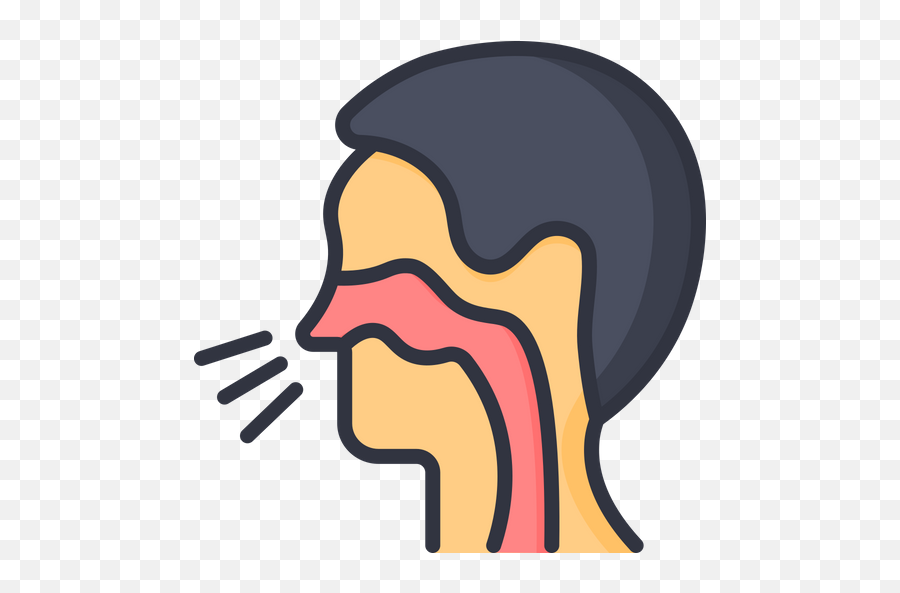 Cough Cold Icon Of Colored Outline - Cold And Cough Icon Emoji,Coughing Emoji