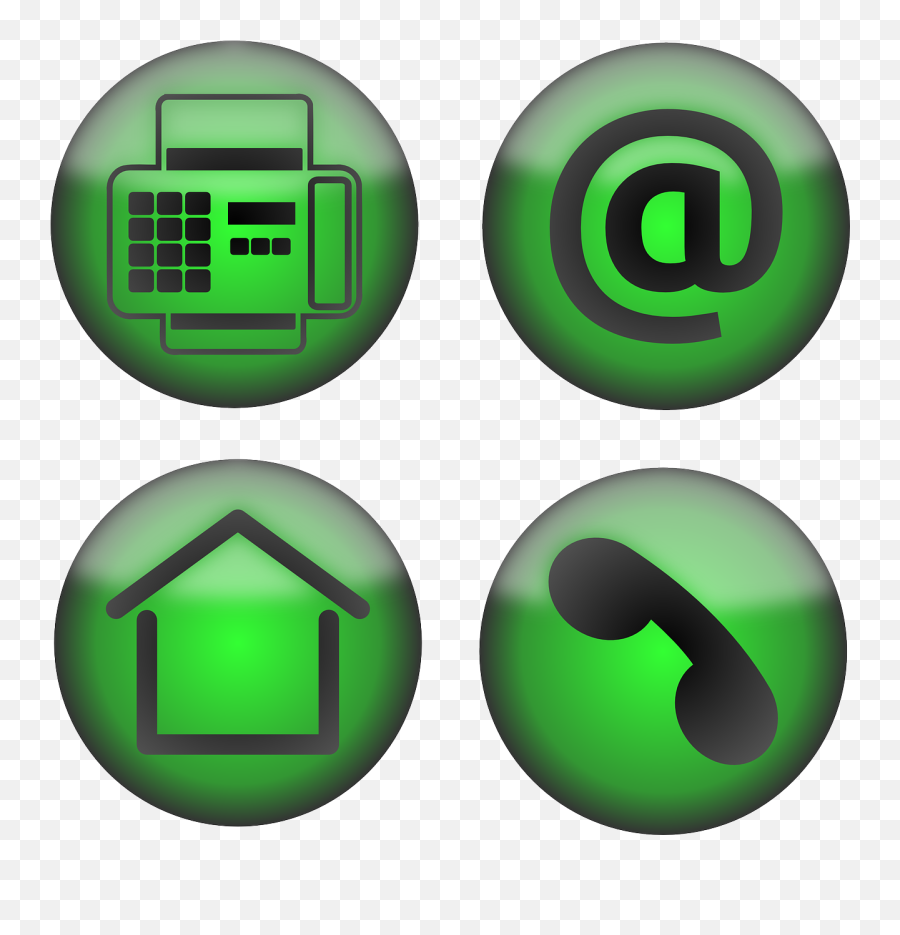 Icons Office Contact Email Fax - Green Icon For Business Card Emoji,Email Emoticon