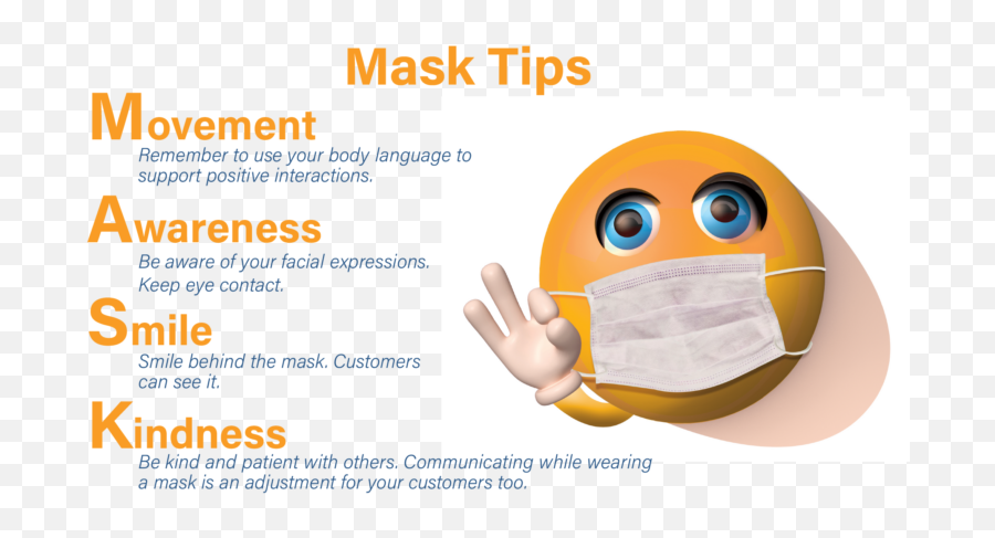 Customer Service And Social Distancing - The Daniel Group Positive Body Language Wearing A Mask Emoji,Emoticon Mask