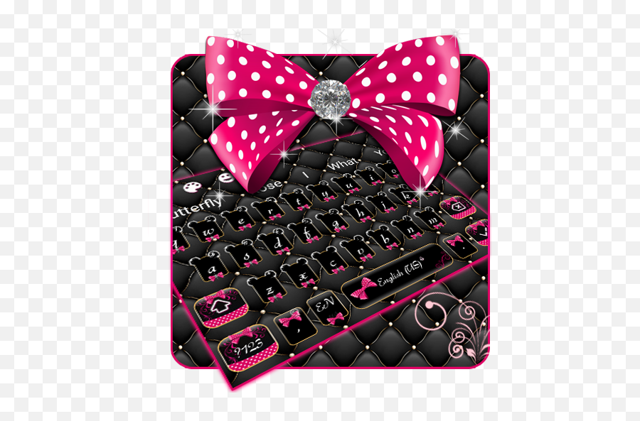 Pink Bowknot Keyboard - Clipart Image Of Ribbon Emoji,Black Bow Emoji
