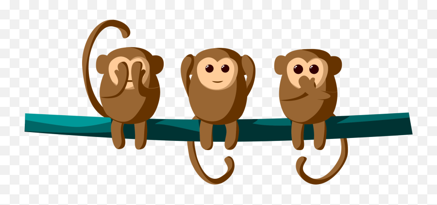 Hear Monkeys Big Image - Monkey See Hear Say Emoji,See No Evil Emoji