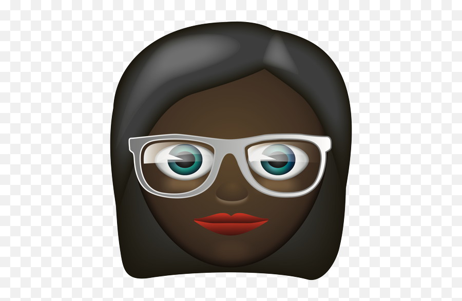 Black Hair With Glasses - Illustration Emoji,Black Woman Emoji