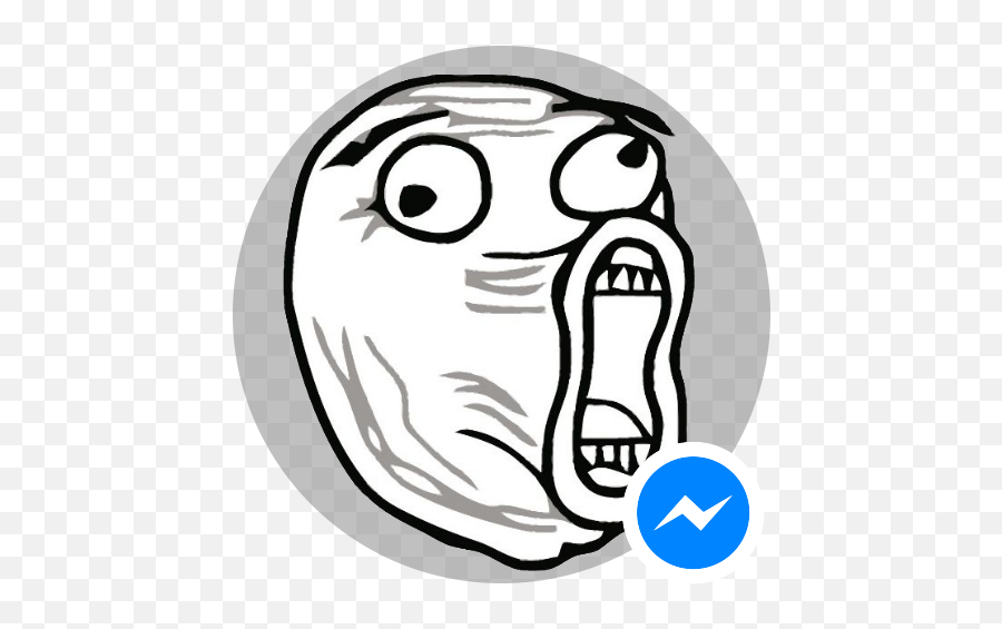 Rage Faces For Messenger - Lol Meme Face Transparent Emoji,Rage Face Emoji