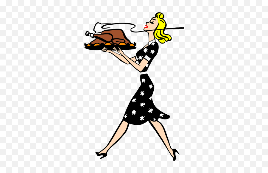 Housewife With Turkey - Thanksgiving Clip Art Emoji,Turkey Leg Emoji