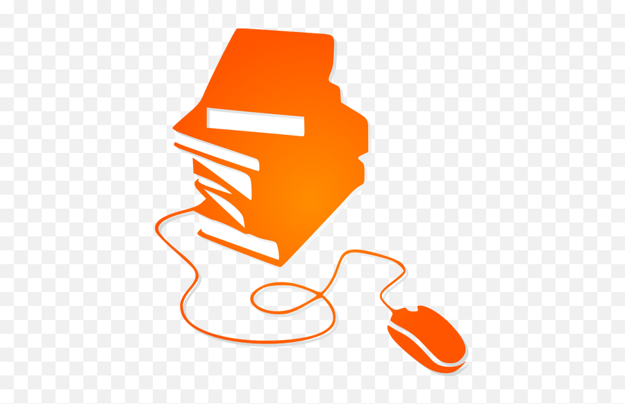 Mouse Orange Silhouette Vector Image - Stack Of Books Silhouette Emoji,Book Stack Emoji