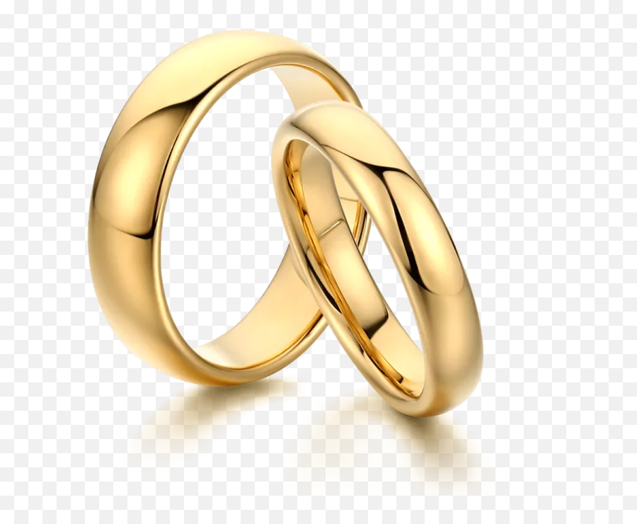 Engraved Womens Couple Rings Polished Golden Tungsten - Couple Wedding Ring Png Emoji,Wedding Ring Emoji