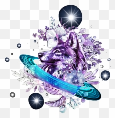 Galaxy Wolf Clipart - Cute Backgrounds Emoji