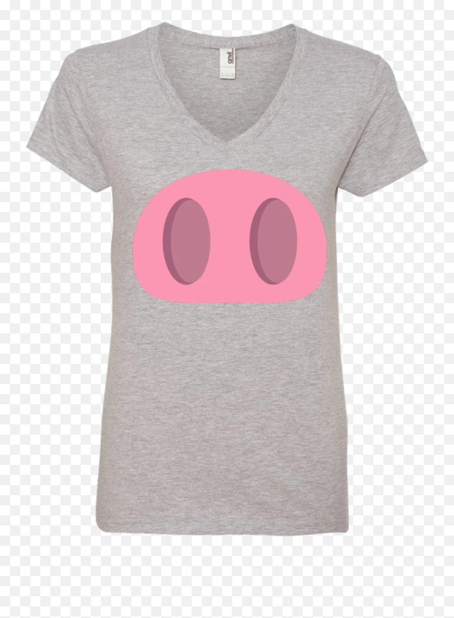 Pig Nose Emoji Ladiesu0027 V - Neck Tshirt Softball Mom Squad Shirts,Smug Emoji Text