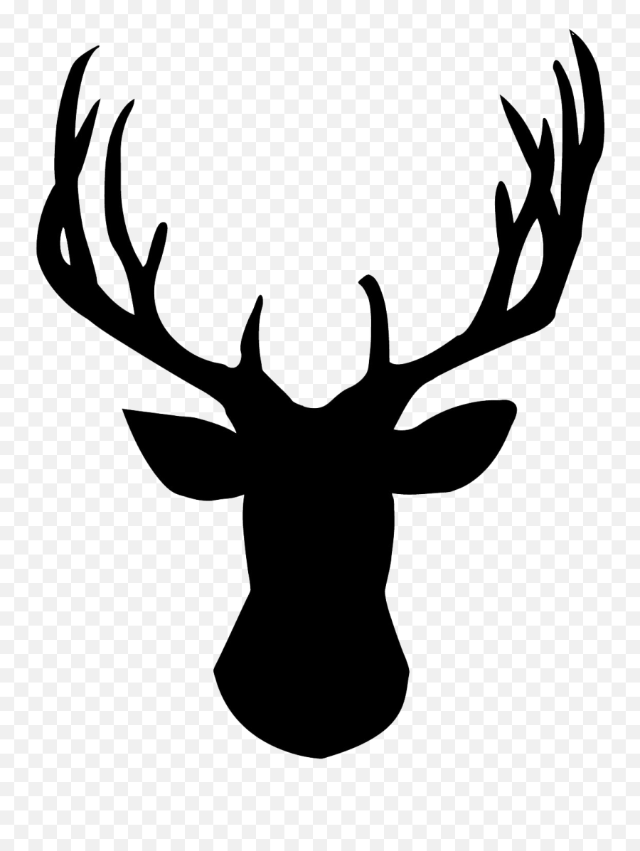 Deer Silhouette Transparent Background - Deer Head Antler Silhouette Emoji,Deer Hunting Emoji