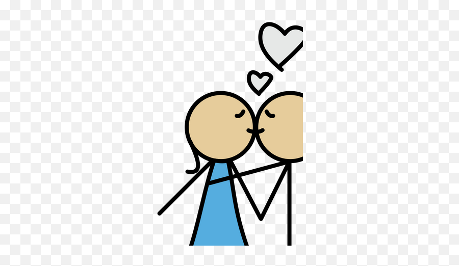 Kiss Icon Of Colored Outline Style - Icon Boy And Girl Valentine Emoji,Boy And Girl Kissing Emoji
