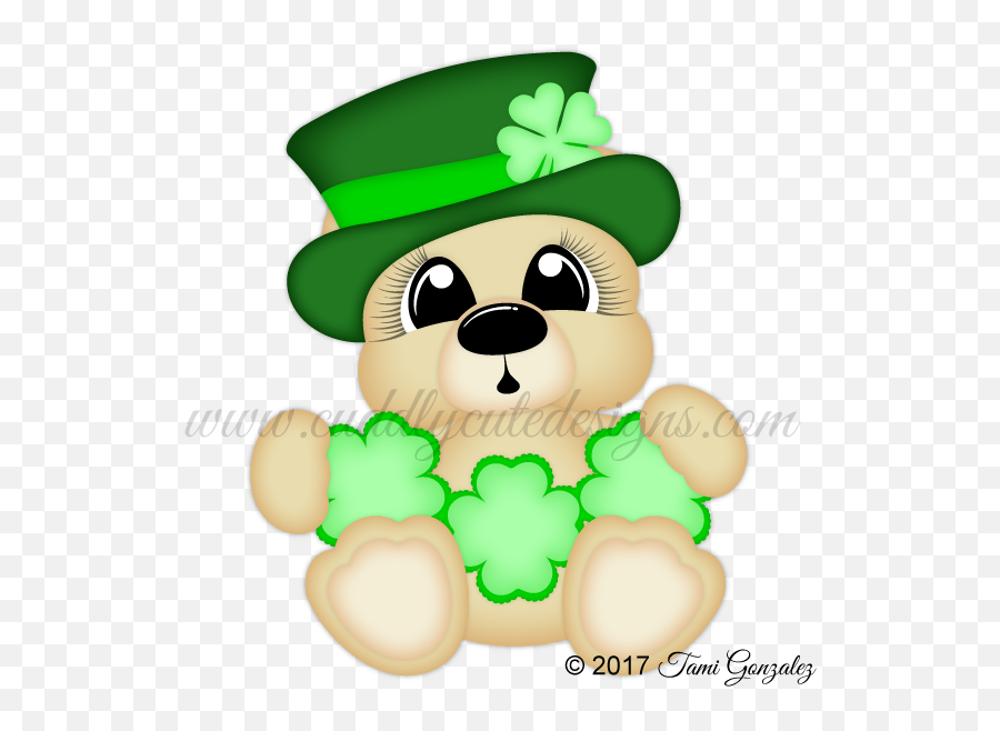 Lucky Bear Cute Designs Paper Cutting Clip Art Bears - St Patricks Day Bear Clipart Emoji,St Patrick's Day Emoticons