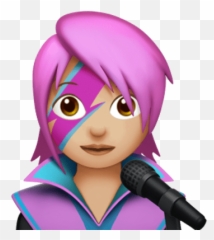 Glam Pop Star Emoji Transparent Png - Female Singer Emoji,Star Emojis