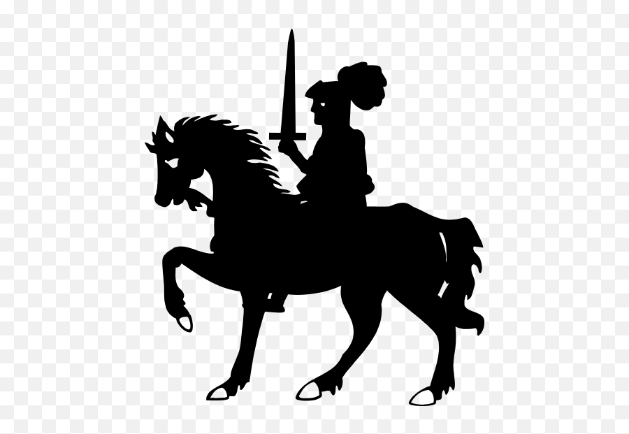 Knight On A Horse Sticker - Knight On A Horse Silhouette Emoji,Flag Horse Lady Music Emoji