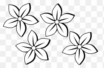 Flower Black And White Png Transparent - 4 Flowers Clipart Emoji