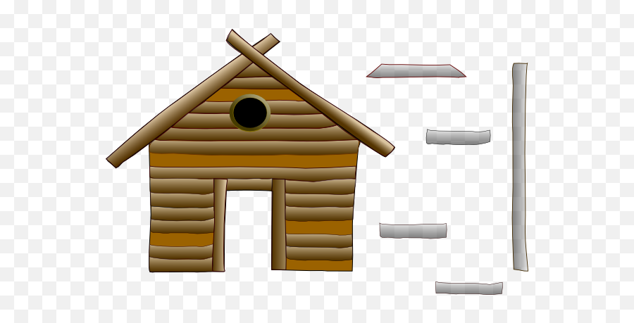 Log Cabin Clip Art Hostted Famclipart 2 - Wood Three Little Pigs Houses Emoji,Cabin Emoji