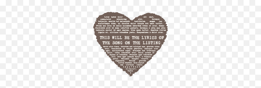 Heart Shaped Personalised Song Lyrics - Barn Bluff Emoji,Blue Heart Emoji Pillow
