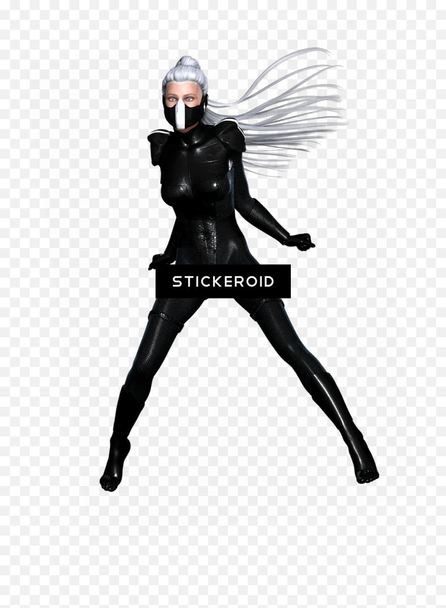 Woman Ninja Black Leather Suit Png Download Fairy - Clip Art Portable Network Graphics Emoji,Fairy Emoji