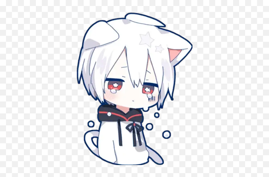 Neko 3 Stickers For Whatsapp - Anime Cat Boy Sad Emoji,Neko Emoji