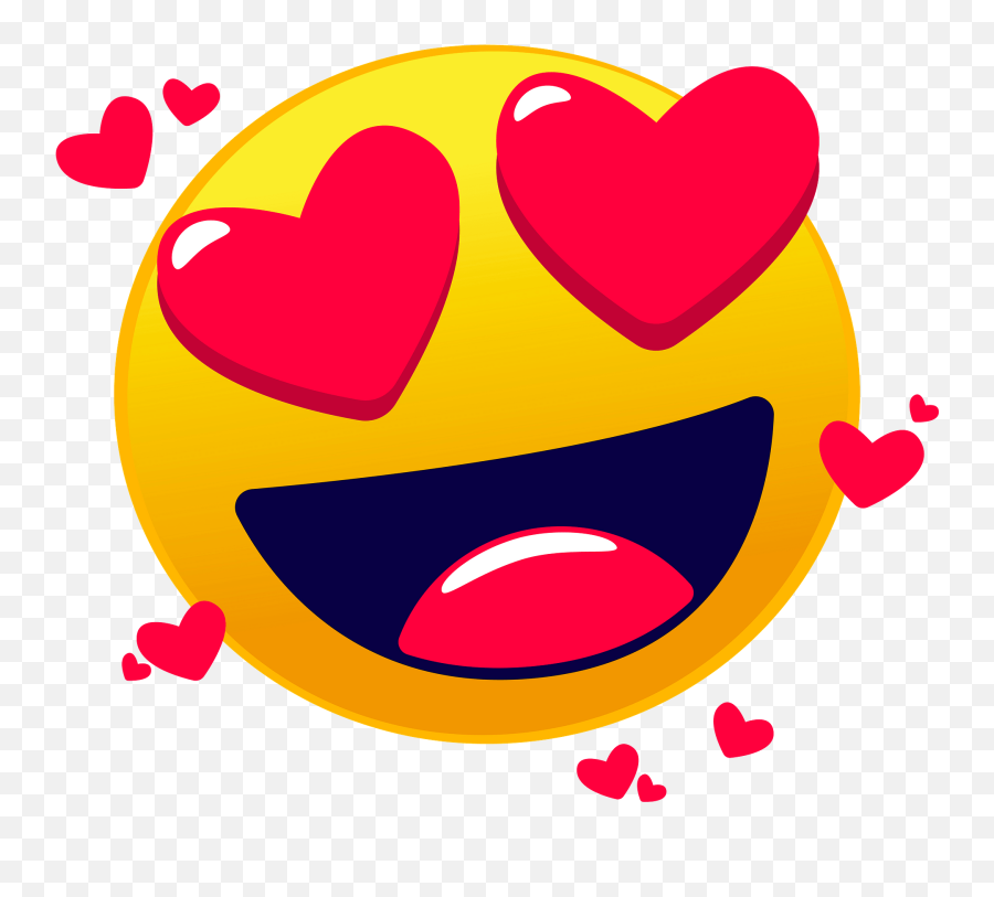Heart Eyes Emoji Clipart - Transparent Love Emoji,Emoji Smiley With Heart Eyes