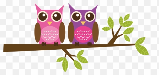 Cartoon Owls On Branch Clipart Free Download Transparent - Owl Cartoon Emoji,Emoji Owl