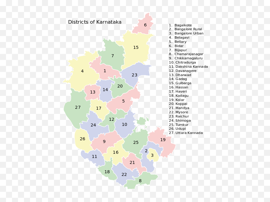 Karnataka Districts - Karnataka Map With Districts Emoji,Urban Emoji