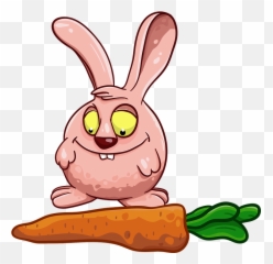 Rabbit Carrot Pink - Cartoon Emoji