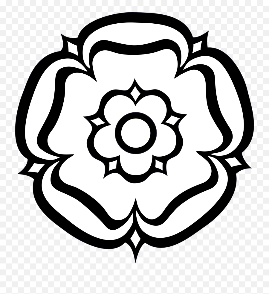 York Rose Flower Clipart Black And White Emoji,Black And White Flower Emoji