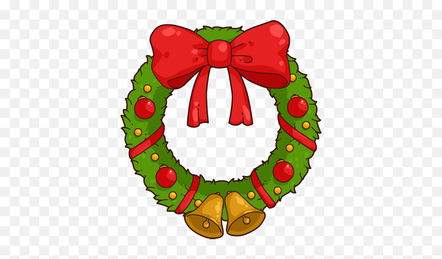 Wreath Clipart Kid 2 - Cartoon Christmas Wreath Clipart Emoji,Christmas Wreath Emoji