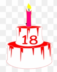 Candle Birthday Cake 18 - 18th Birthday Cake Png Emoji,Facebook Emoticons Birthday Cake