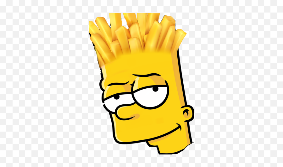 Fast Food Sticker Challenge - Bart Simpson Head Png Emoji,Deep Fried Thinking Emoji