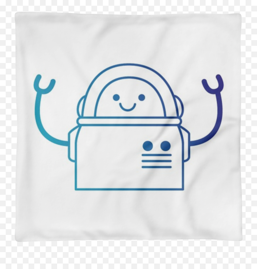 Basic Pillow Case Electronic Robot Character Digitalartio - Robot With Speech Bubble Emoji,Robot Emoticon